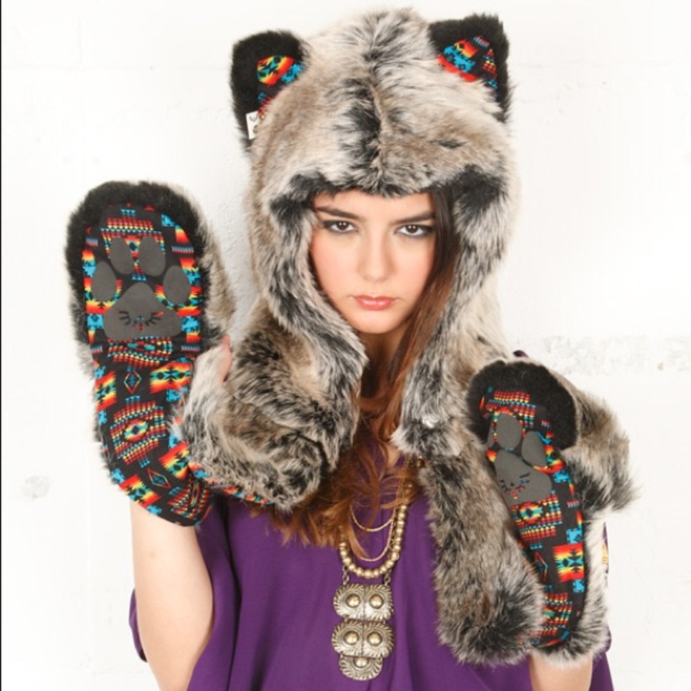 Grey Wolf Warrior Spirithood